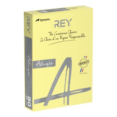 Carta colorata A4 Sylvamo Rey Adagio 80 g/m giallo canarino 03 - Risma da 500 fogli - ADAGI080X626