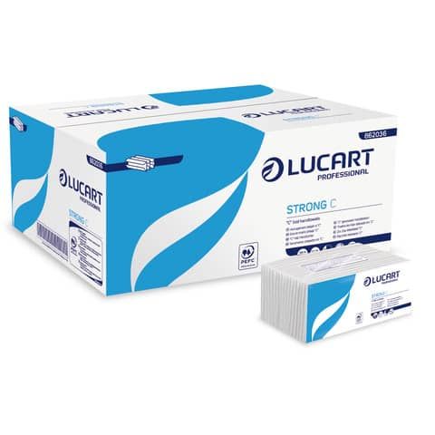 Asciugamani piegati a &#39;&#39;C&#39;&#39; Lucart Strong C 23x33 cm 1 velo conf. da 192 ff - 862036P