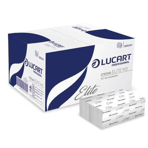 Asciugamani piegati a &#39;&#39;M&#39;&#39; Lucart Elite M3 3 veli 15 conf. da 125 pezzi 865004B