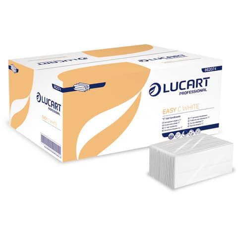 Asciugamani piegati a &#39;&#39;C&#39;&#39; Lucart Easy C White 1 velo 20 conf. da 192 pezzi - 862074P