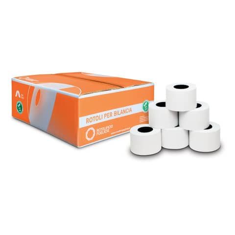 Rotoli bilancia Rotolificio Pugliese carta termica adesiva 60 mm x 38 m foro 25 mm - Conf. 4 rotoli - A603825