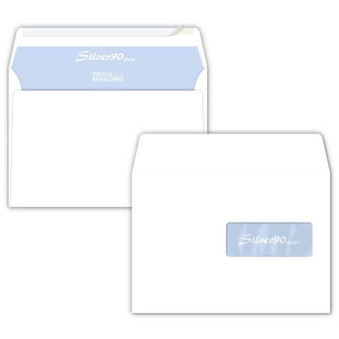 Buste con finestra Pigna Envelopes Silver90 90 g/m 162x229 mm bianco conf. 500 - 0207859