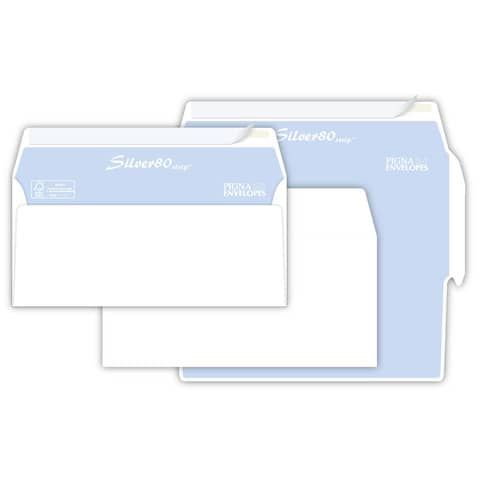 Buste senza finestra Pigna Envelopes Silver80 80 g/m 110x230 mm bianco conf. 500 - 0097583