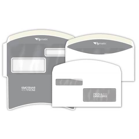Buste con 2 finestre Pigna Envelopes FLY-Matic 2 80 g/m 115x230 mm bianco conf. 1000 - 0224302