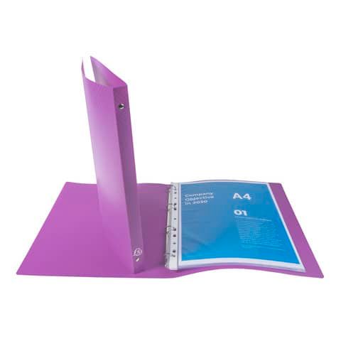 Raccoglitore ad anelli Exacompta LINEA OPACO 4 anelli  15 mm ppl A4 10 colori assortiti - 51199E