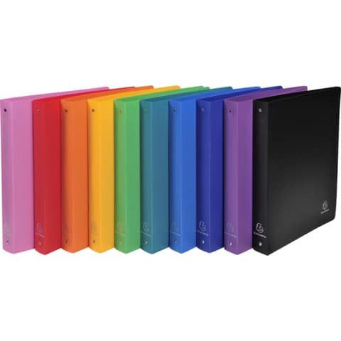 Raccoglitore ad anelli Exacompta LINEA OPACO 4 anelli  30 mm ppl A4 MAXI 297x242 10 colori assortiti - 51699E