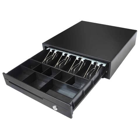 Cassetto portadenaro per banconote e monete nero 42x41x10 cm 3437