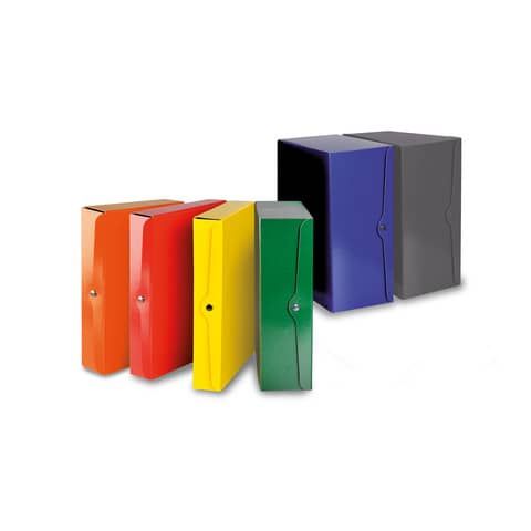 Portaprogetti con bottone EURO-CART presspan monolucido 25x35 cm dorso 4 cm arancio - CP04AR_DESK