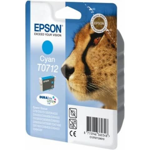 Cartuccia inkjet ink pigmentato Ghepardo T0712 Epson ciano C13T07124012