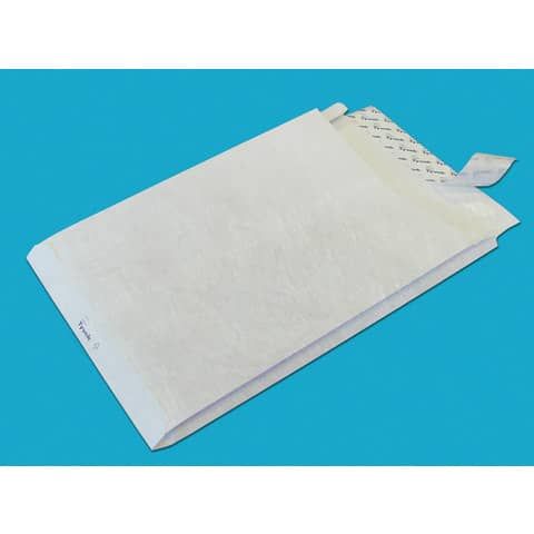 Buste a sacco con strip Tyvek Postyvek 55 g/m bianco 30,5x40,6 cm conf. 100 pezzi - 0755