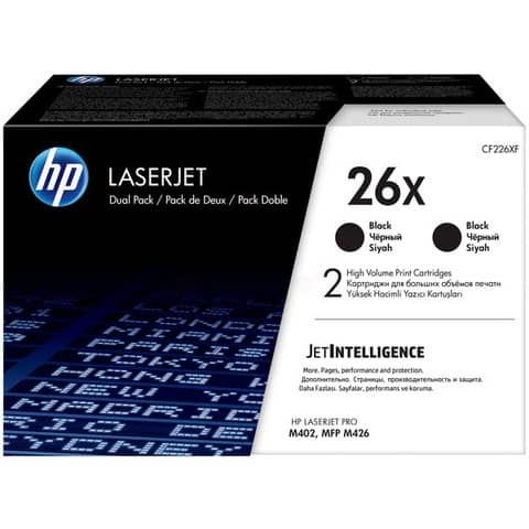 Toner alta capacit 26X HP nero  Conf. 2 - CF226XD
