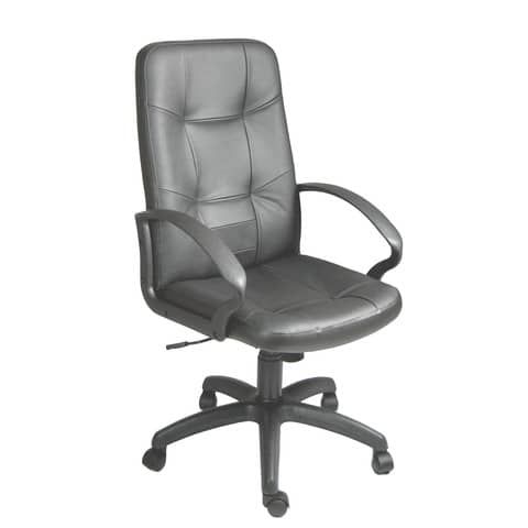 Poltrona direzionale girevole Unisit Auriga AUPU Eco Smart - rivestimento ecopelle nero con braccioli - AUPU/KN