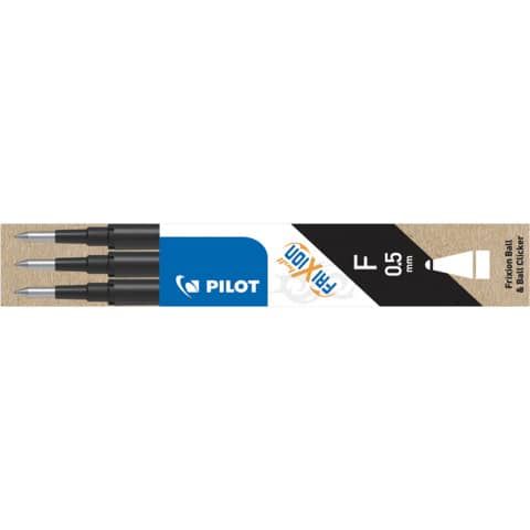 Refill sfera Pilot Frixion Ball 0,5 mm nero Set 3 pezzi - 6570
