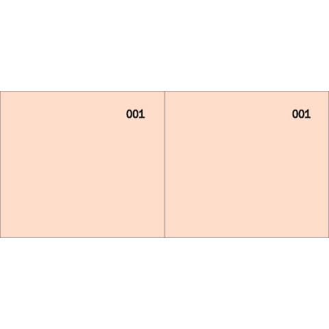 Scontrino colorato a 2 sezioni Data Ufficio blocco 100 copie prenumerate rosso - DU160000020