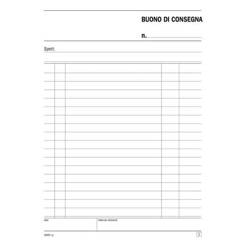 Blocco buoni di consegna data ufficio 21,5x14,8 cm - 50x2 copie autoricalcanti DU164570000