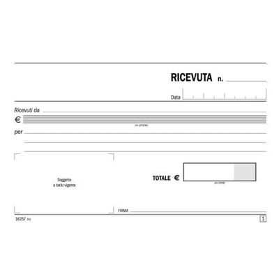 Blocco Ricevute generiche Flex 10x16,8 cm - 50x2 copie autoricalcanti DU162570000