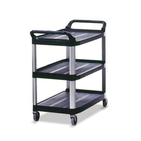 Carrello aperto X-tra? Utility Cart Rubbermaid 3 ripiani 103.2 x 50.8 x 96 cm nero - 1814566