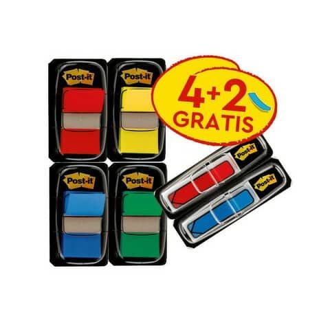 Segnapagina Post-it 680 + Post-it Mini 684 Freccia - PROMO PACK 4+2 - 680-P6