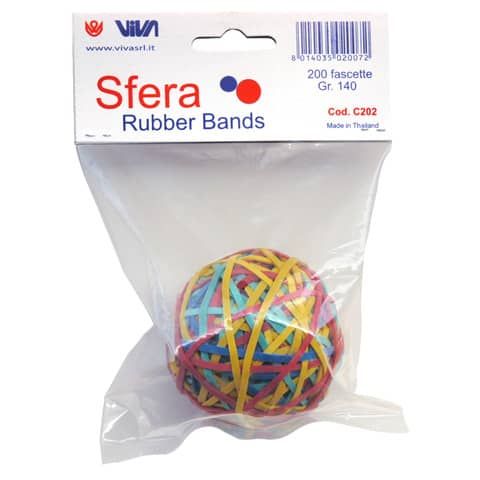 Sfera fascette elastiche VIVA assortiti diametro 60 mm - conf. 200 pezzi - C202