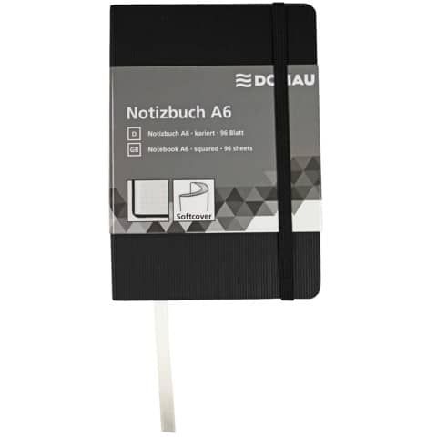 Taccuini Donau 95 ff quadretti A6 nero 1346100-01