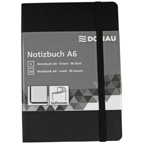 Taccuini Donau 95 ff righe A6 nero 1346101-01