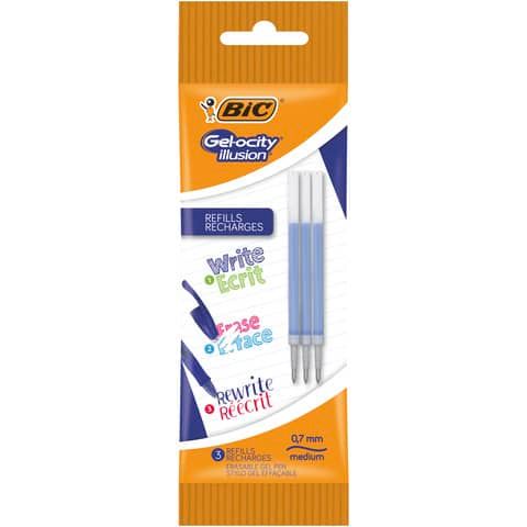 Refill BIC Gelocity Illusion Pouch 0,7 mm blu Conf. 3 pezzi - 9514511