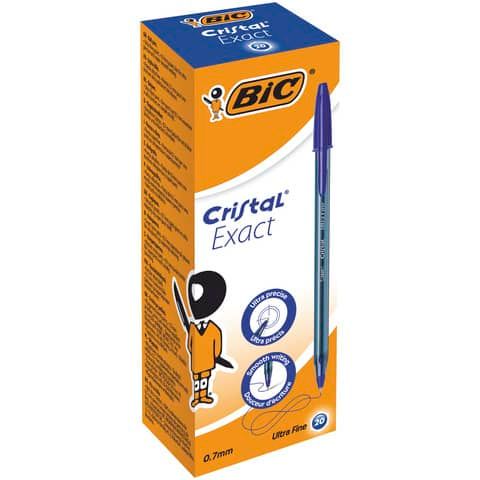 Penna a sfera con cappuccio BIC Cristal Exact 0,7 mm blu 992605