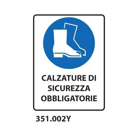 Cartello di obbligo &#39;&#39;Calzature di sicurezza obbligatorie&#39;&#39; Dixon Industries 27x33 cm - 351.002Y