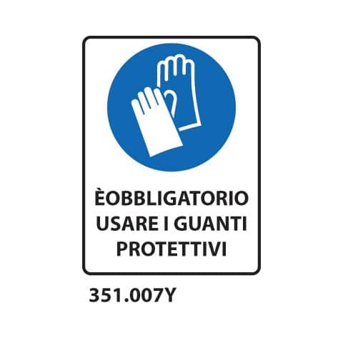 Cartello di obbligo &#39;&#39; obbligatorio usare i guanti protettivi&#39;&#39; Dixon Industries 27x33 cm - 351.007Y