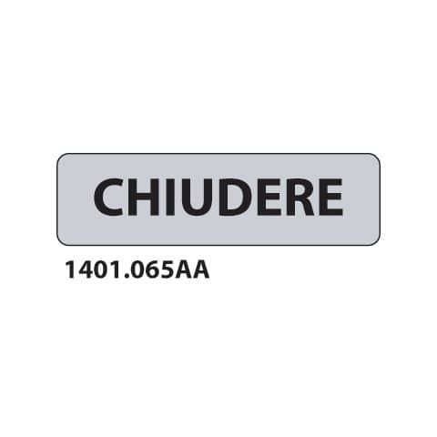 Cartello adesivo per interni &#39;&#39;Chiudere&#39;&#39; Dixon Industries 17x4,5 cm Conf. 15 pezzi - 1401.065AA