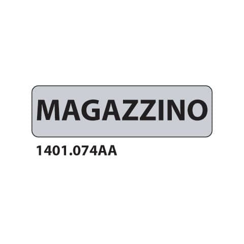 Cartello adesivo per interni &#39;&#39;Magazzino&#39;&#39; Dixon Industries 17x4,5 cm Conf. 15 pezzi - 1401.074AA