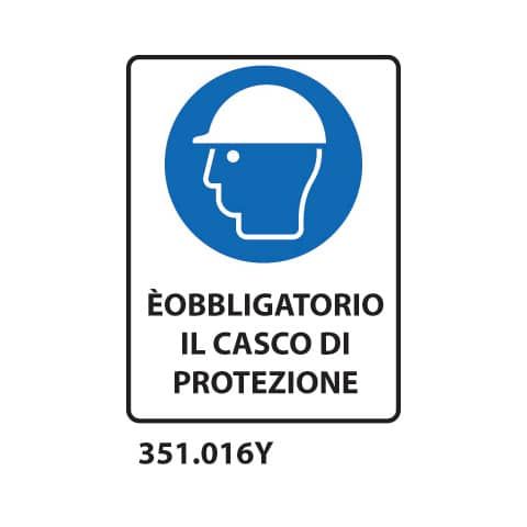 Cartello di obbligo &#39;&#39; obbligatorio il casco di protezione&#39;&#39; Dixon Industries 27x33 cm - 351.016Y