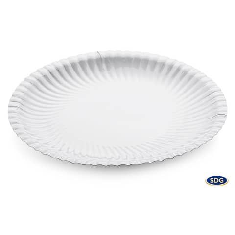 Piatto piano  23 cm in cartoncino riciclato patinato Scatolificio del Garda Bianco - Conf. 50 pezzi - 203-00