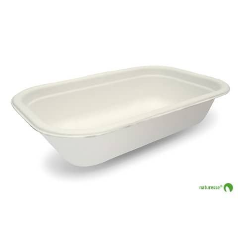 Vaschetta rettangolare in cellulosa 500 ml Scatolificio del Garda bianco bianco - Conf. 125 pezzi - 3456
