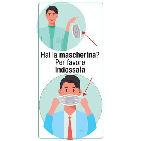 Adesivo segnaletico &#39;&#39;Hai la mascherina? Per favore indossala&#39;&#39; 15x30 cm multicolore - 30032