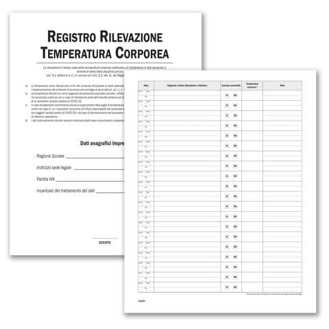 Registro operazioni per la rilevazione della temperatura corporea Data Ufficio 24 pagine 31x24,5 cm - DU3219TC100