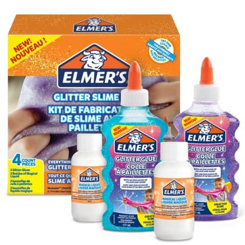 Kit Glitter Slime Elmer&#39;s 2 flaconi colla blu/viola 177 ml + 2 Magical Liquid 68 ml - 2077256