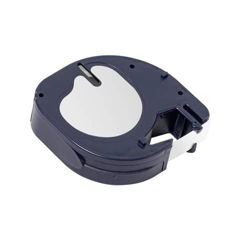 Nastro per etichettatrice Q-Connect compatibile con Dymo LetraTag - plastica nero/bianco - 12 mm x 4 m - KF18835