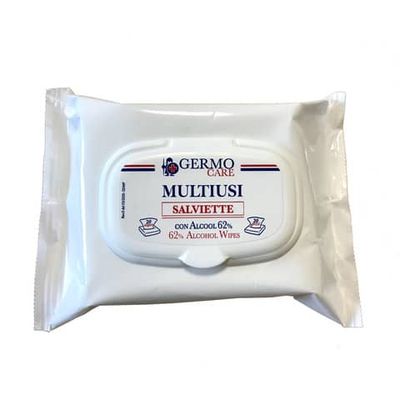 Salviette disinfettanti multisuperficie Multiusi alcool 62% - 20x20 cm profumo limone - Conf. 20 pezzi - TOW100