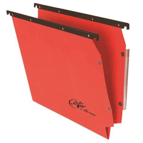 Cartelle sospese laterali per armadi Linea Joker 33 cm fondo V - rosso conf. 25 pezzi - 414F LINK - A4