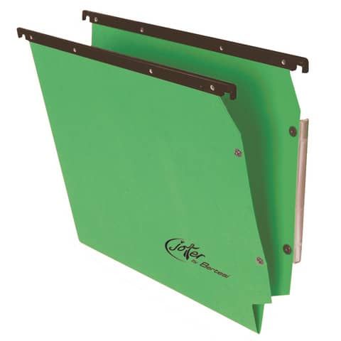 Cartelle sospese laterali per armadi Linea Joker 33 cm fondo V - verde conf. 25 pezzi - 414F LINK - A6