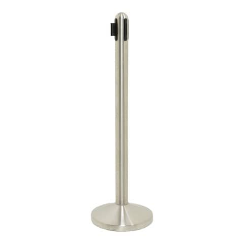 Colonnina segnapercorso Securit in acciaio - nastro retrattile 2,1 mrosso 101x51x51 cm - RS-RT-RVS-RD-SET