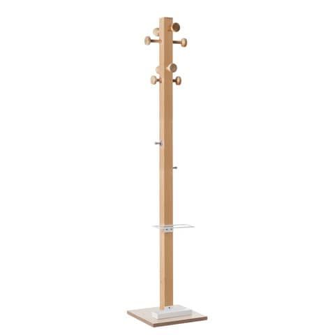 Appendiabiti da terra in legno Paperflow 8 ganci Wood Range Modello C  35x35x178 cm bianchi - K700010