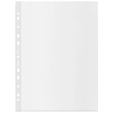 Buste a perforazione universale Esselte De Luxe f.to A4 100% riciclate trasparenti - conf. 50 pezzi - 627501