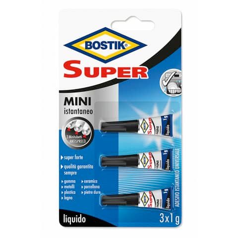 Colla attaccatutto cianoacrilica Bostik Super Mini liquido tubetto monodose  3x1 gr  D2743