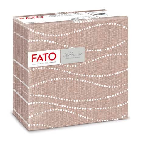 Tovaglioli piegati 1 velo Fato Tablewear 40x40 cm pura cellulosa decoro Perle nocciola - conf. 50 pezzi - 88446700