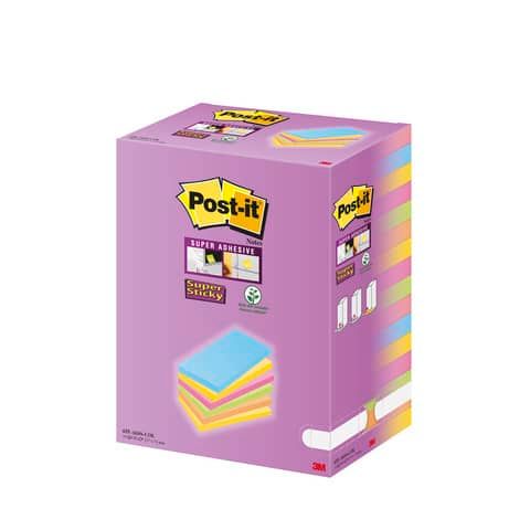 Foglietti riposizionabili  Post-it Super Sticky Color Notes 127x76 mm Tower Pack 16 blocchetti da 90 ff