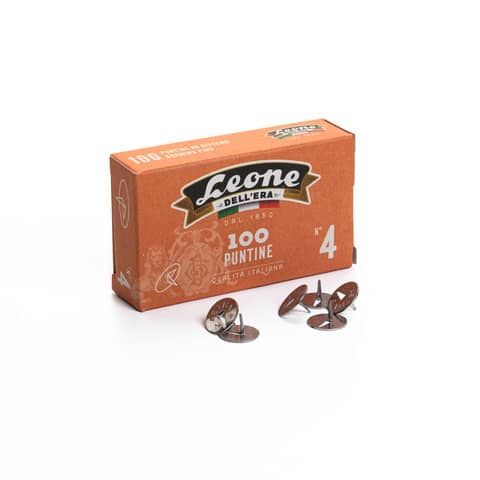 Puntine da disegno in acciaio Leone N 4 diametro testa 13 mm - scatola di cartone da 100 pezzi - PL4