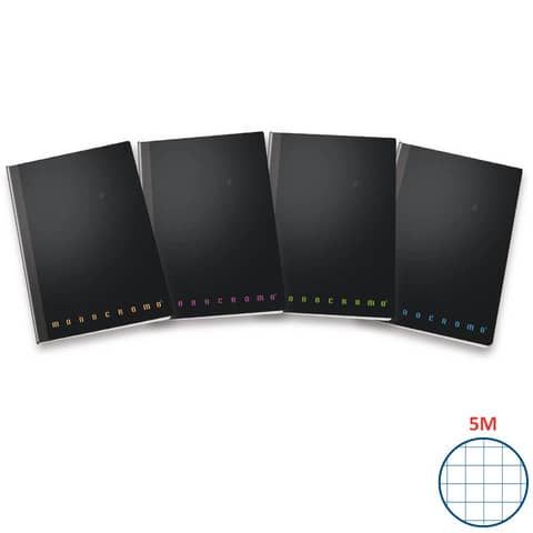 Quaderno a quadretti Pigna Maxi filo singer 5M - 62 ff - cover pp assortiti - 80 gr. A4 - Conf. 5 pezzi 02312185M