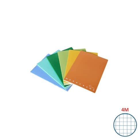 Quaderno Pigna Maxi Monocromo Green 42 ff 80 gr - A4 rigatura 4M - copertine assortite - conf. 10 pezzi - 02309784M
